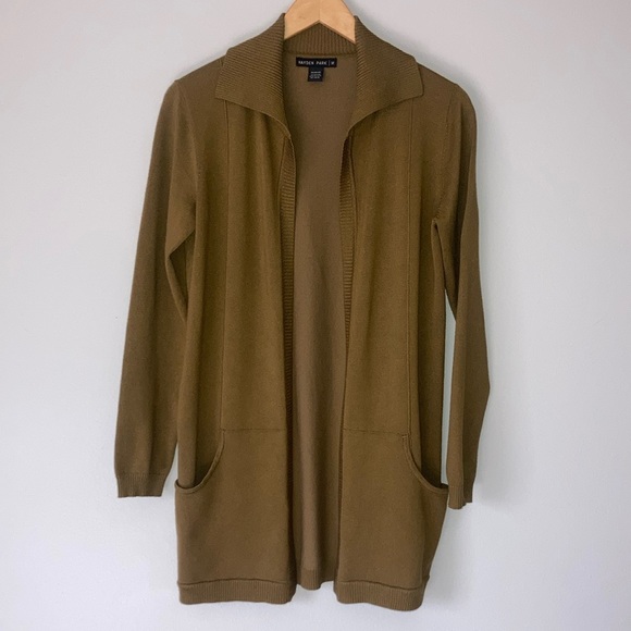 Hayden Park New York Sweaters - Hayden Park Olive Open Front Pocketed Cardigan M